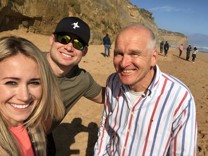 a couple of people posing for the camera